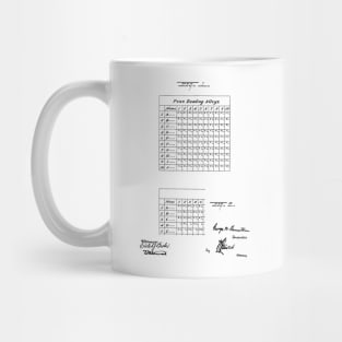 Bowling Alley score sheet Vintage Patent Hand Drawing Mug